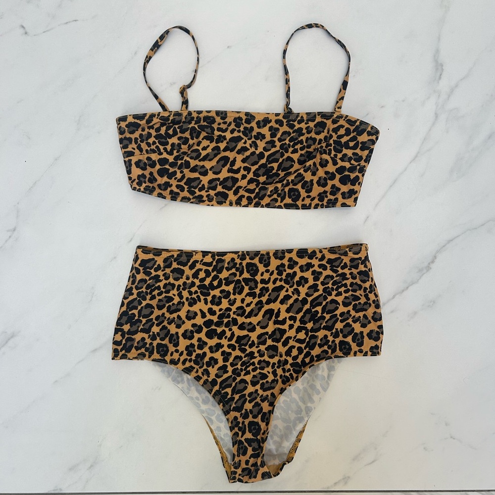 Zimmermann Mustard Leopard Bandeau Bikini Set - Picture 5 of 11